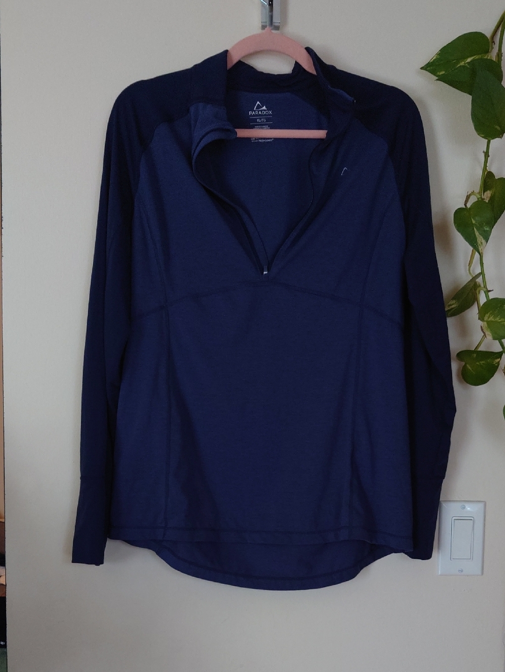 Paradox Navy & Dark Navy Quarter-Zip Performance Pullover - Wool Blend